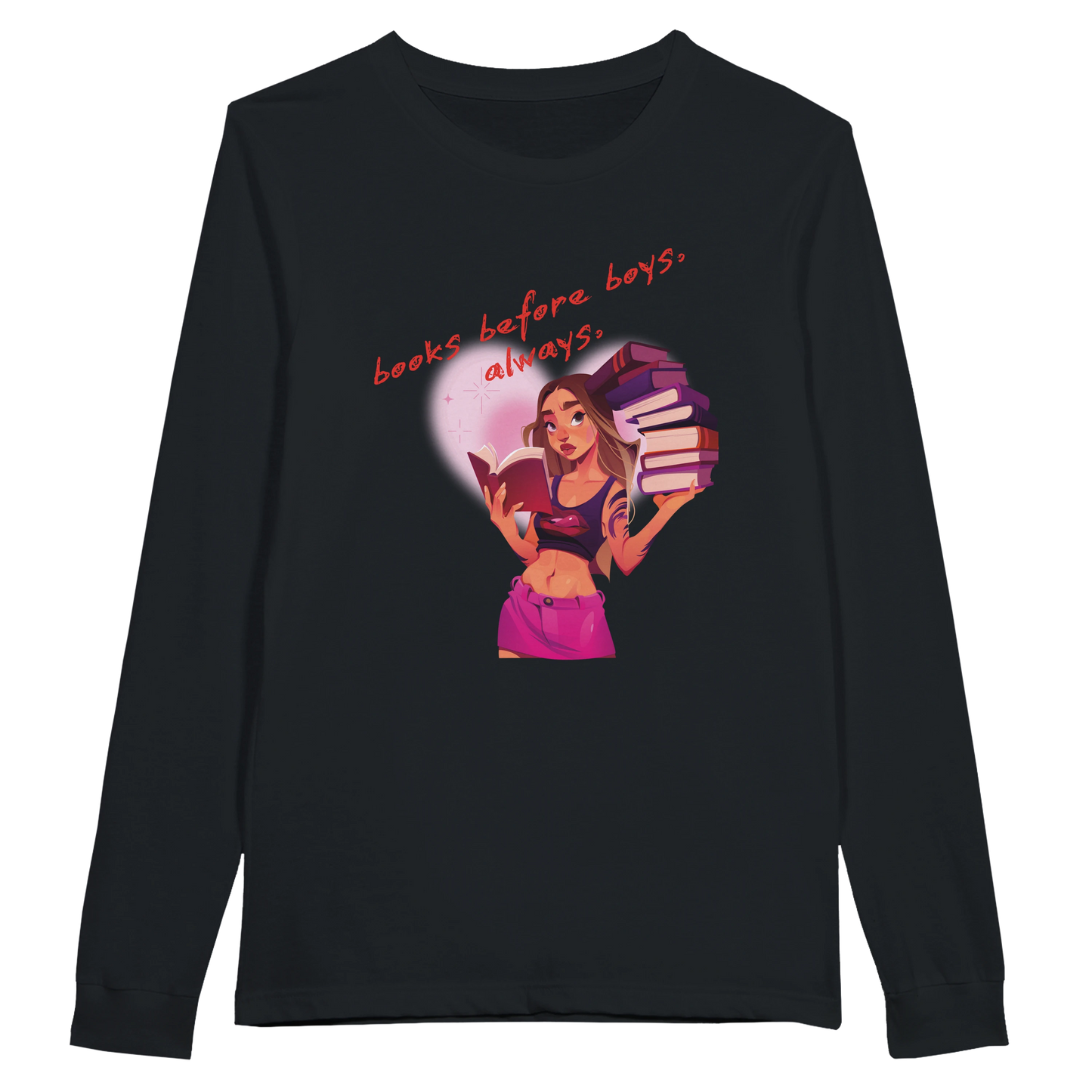 Books Before Boys - Premium Women's Long Sleeve Tee