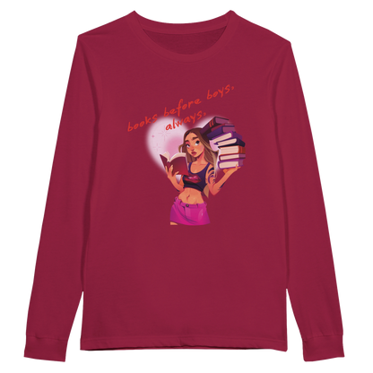 Books Before Boys - Premium Women's Long Sleeve Tee